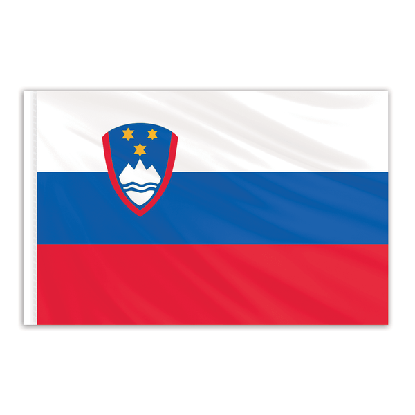 Global Flags Unlimited Slovenia Indoor Nylon Flag 2'x3' with Gold Fringe 202929F